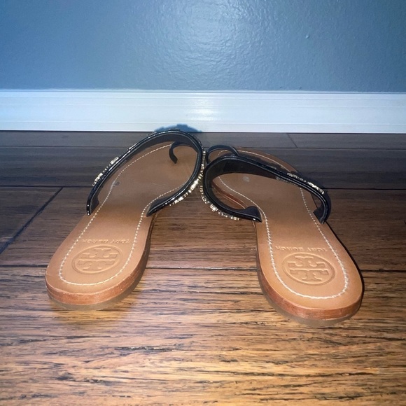 Rare Tory Burch miller sandals toe ring sandal logo sandal patent leather - Picture 11 of 16